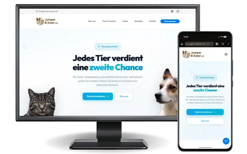 Webdesign-Projekt: Jumper und Kater e.V.